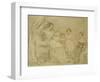Portrait of Mrs W.S. Fry and Her Four Children: Emma, Willy, Julie and Georgina, Seated in an…-John Linnell-Framed Giclee Print
