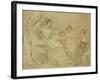 Portrait of Mrs W.S. Fry and Her Four Children: Emma, Willy, Julie and Georgina, Seated in an…-John Linnell-Framed Giclee Print