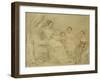 Portrait of Mrs W.S. Fry and Her Four Children: Emma, Willy, Julie and Georgina, Seated in an…-John Linnell-Framed Giclee Print