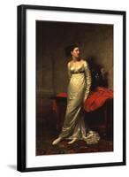 Portrait of Mrs White (Nee Watford), Full Length in a White Silk Dress, 1809-George Dawe-Framed Giclee Print
