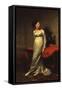 Portrait of Mrs White (Nee Watford), Full Length in a White Silk Dress, 1809-George Dawe-Framed Stretched Canvas