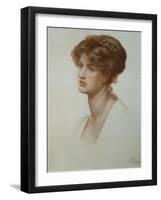 Portrait of Mrs. William J. Stillman, Nee Marie Spartali, Bust Length, 1869-Dante Gabriel Rossetti-Framed Giclee Print