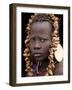 Portrait of Mursi Girl, Omo Valley, Ethiopia-Peter Adams-Framed Photographic Print