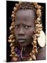 Portrait of Mursi Girl, Omo Valley, Ethiopia-Peter Adams-Mounted Photographic Print