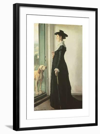 Portrait of my wife-Michael Ancher-Framed Premium Giclee Print
