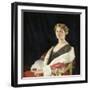 Portrait of Nancy Oswald Smith, Seated Half Length, in a Red Fur-Lined Coat, 1915-Sir William Orpen-Framed Giclee Print