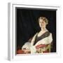 Portrait of Nancy Oswald Smith, Seated Half Length, in a Red Fur-Lined Coat, 1915-Sir William Orpen-Framed Giclee Print