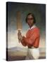 Portrait of Nannultera, a Young Poonindie Cricketer-John Michael Crossland-Stretched Canvas