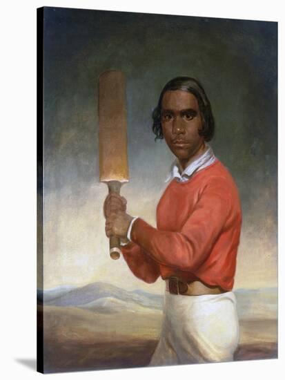 Portrait of Nannultera, a Young Poonindie Cricketer-John Michael Crossland-Stretched Canvas