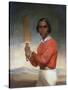 Portrait of Nannultera, a Young Poonindie Cricketer-John Michael Crossland-Stretched Canvas