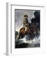 Portrait of Napoleon Bonaparte Crossing the Saint Bernard in 1800 by Paul Delaroche-null-Framed Giclee Print