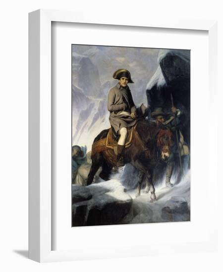 Portrait of Napoleon Bonaparte Crossing the Saint Bernard in 1800 by Paul Delaroche-null-Framed Giclee Print