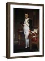 Portrait of Napoleon Bonaparte in His Study at the Tuileries Palace by Jacques-Louis David-null-Framed Giclee Print