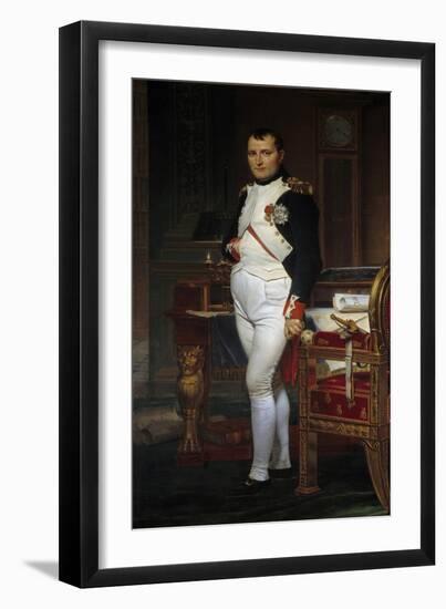 Portrait of Napoleon Bonaparte in His Study at the Tuileries Palace by Jacques-Louis David-null-Framed Giclee Print