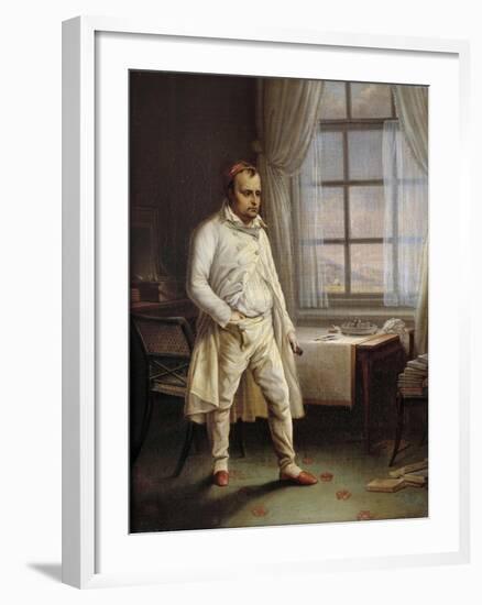 Portrait of Napoleon I on St. Helena Dictating His Memoires by Charles Auguste Steuben-null-Framed Giclee Print