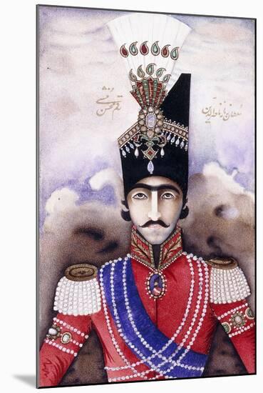 Portrait of Nasir-Ud-Din Shah Qajar (King of Persia), C.1845-1850 (Painting)-null-Mounted Giclee Print