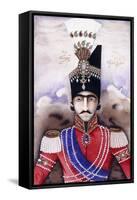 Portrait of Nasir-Ud-Din Shah Qajar (King of Persia), C.1845-1850 (Painting)-null-Framed Stretched Canvas