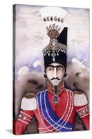 Portrait of Nasir-Ud-Din Shah Qajar (King of Persia), C.1845-1850 (Painting)-null-Stretched Canvas