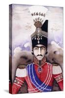 Portrait of Nasir-Ud-Din Shah Qajar (King of Persia), C.1845-1850 (Painting)-null-Stretched Canvas
