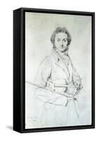Portrait of Niccolo Paganini (1782-1840) 1819-Jean-Auguste-Dominique Ingres-Framed Stretched Canvas