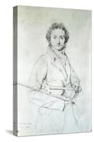 Portrait of Niccolo Paganini (1782-1840) 1819-Jean-Auguste-Dominique Ingres-Stretched Canvas