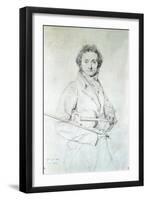 Portrait of Niccolo Paganini (1782-1840) 1819-Jean-Auguste-Dominique Ingres-Framed Premium Giclee Print