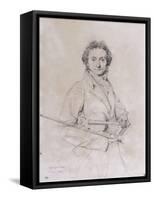 Portrait of Niccolo Paganini, Violinist (1782-1840)-Jean-Auguste-Dominique Ingres-Framed Stretched Canvas