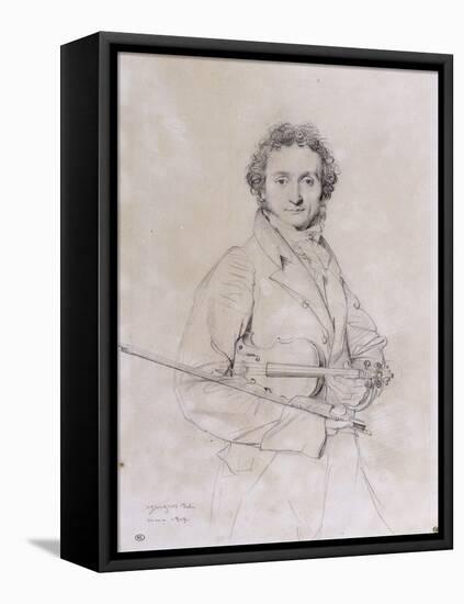 Portrait of Niccolo Paganini, Violinist (1782-1840)-Jean-Auguste-Dominique Ingres-Framed Stretched Canvas