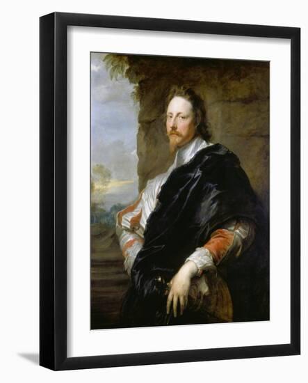 Portrait of Nicholas Lanier, 1628-Sir Anthony Van Dyck-Framed Giclee Print