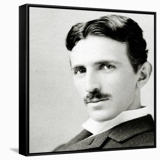 Portrait of Nikola Tesla, 1890 (Photo)-Napoleon Sarony-Framed Stretched Canvas