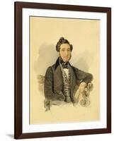 Portrait of Nikolay Mikhaylovich Donaurov (1806-184), 1830S-Alexander Pavlovich Briullov-Framed Giclee Print