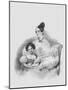 Portrait of Olga Narychkina (Potock) with their Daughter Sophie (1802-186), 1835-Josef Kriehuber-Mounted Giclee Print