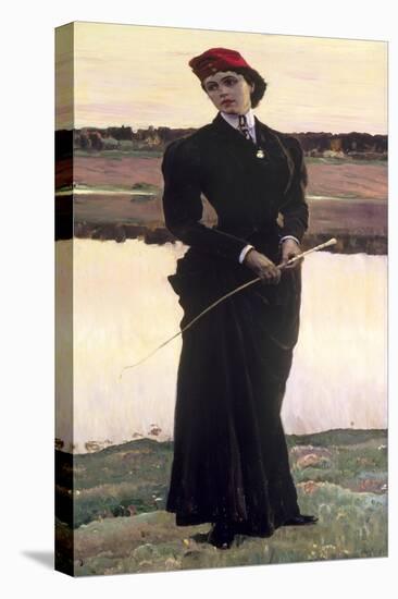 Portrait of Olga Nesterova Or, Woman in a Riding Habit, 1906-Mikhail Vasilievich Nesterov-Stretched Canvas