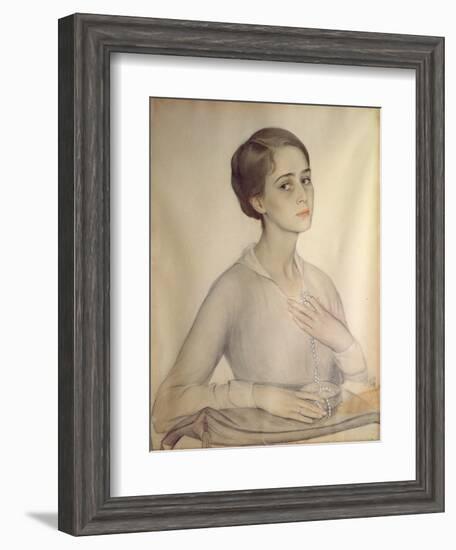 Portrait of Olga Spesivtseva, 1917-Savelij Abramovich Sorin-Framed Giclee Print