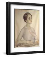 Portrait of Olga Spesivtseva, 1917-Savelij Abramovich Sorin-Framed Giclee Print