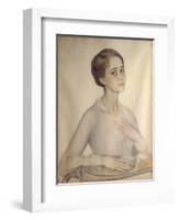 Portrait of Olga Spesivtseva, 1917-Savelij Abramovich Sorin-Framed Giclee Print