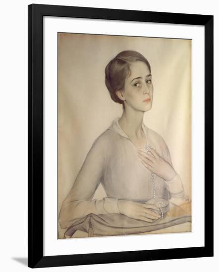 Portrait of Olga Spesivtseva, 1917-Savelij Abramovich Sorin-Framed Giclee Print