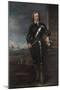 Portrait of Oliver Cromwell (1599-1658) in Armour, a Seascape and Battle Beyond, Late 1650S-null-Mounted Giclee Print