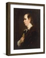 Portrait of Oliver Goldsmith (1728-1774), half-length, in a Black Jacket-Sir Joshua Reynolds-Framed Giclee Print