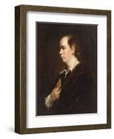 Portrait of Oliver Goldsmith (1728-1774), half-length, in a Black Jacket-Sir Joshua Reynolds-Framed Giclee Print