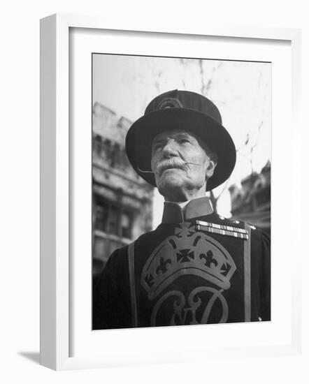 Portrait of One of the Yeomen Guards, known as "Beefeaters", Who Work at the Tower of London-Ian Smith-Framed Photographic Print