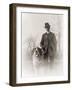 Portrait of Orville Wright and His Dog Scipio, 1917-null-Framed Photographic Print