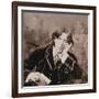 Portrait of Oscar Wilde (1854-1900), 1882 (B/W Photo) (Detail of 87436)-Napoleon Sarony-Framed Giclee Print