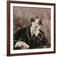 Portrait of Oscar Wilde (1854-1900), 1882 (B/W Photo) (Detail of 87436)-Napoleon Sarony-Framed Giclee Print