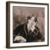 Portrait of Oscar Wilde (1854-1900), 1882 (B/W Photo) (Detail of 87436)-Napoleon Sarony-Framed Giclee Print