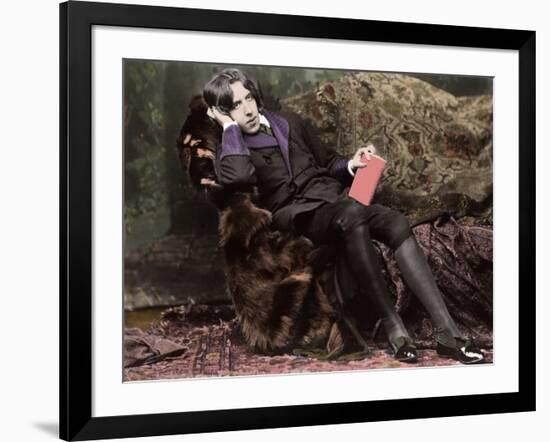 Portrait of Oscar Wilde (1854 - 1900) about 1882 by Napoleon Sarony (1821 - 1896) (Photo)-Napoleon Sarony-Framed Giclee Print