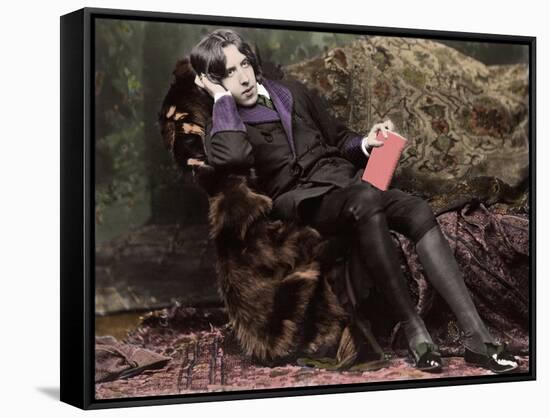 Portrait of Oscar Wilde (1854 - 1900) about 1882 by Napoleon Sarony (1821 - 1896) (Photo)-Napoleon Sarony-Framed Stretched Canvas