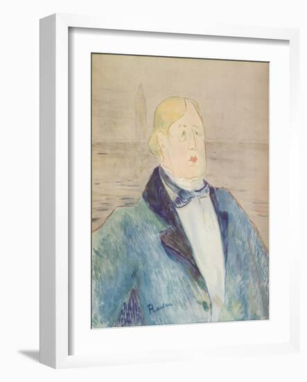 'Portrait of Oscar Wilde', 1895-Henri de Toulouse-Lautrec-Framed Giclee Print