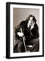 Portrait of Oscar Wilde, C.1882 (B/W Photo)-Napoleon Sarony-Framed Giclee Print