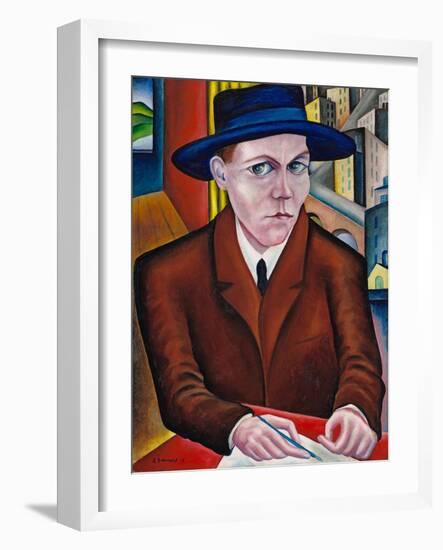 Portrait of Oskar Maria Graf-Georg Schrimpf-Framed Giclee Print